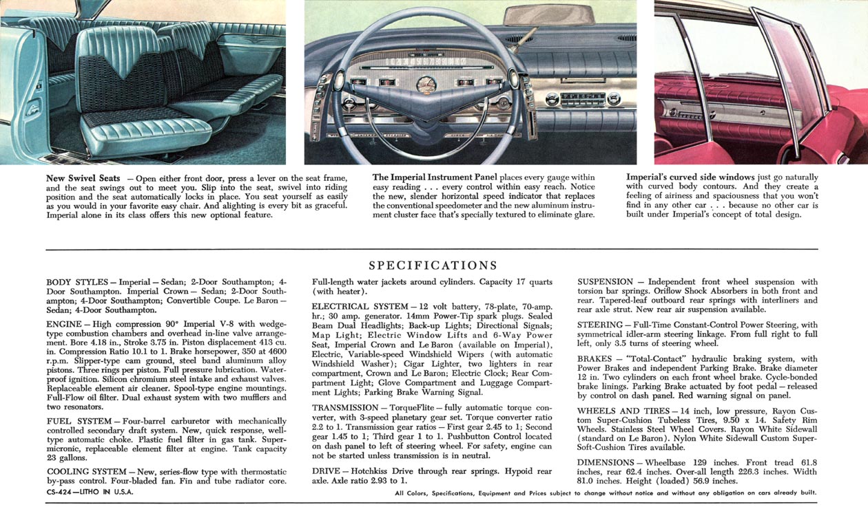 1959 Chrysler Imperial Brochure Page 1